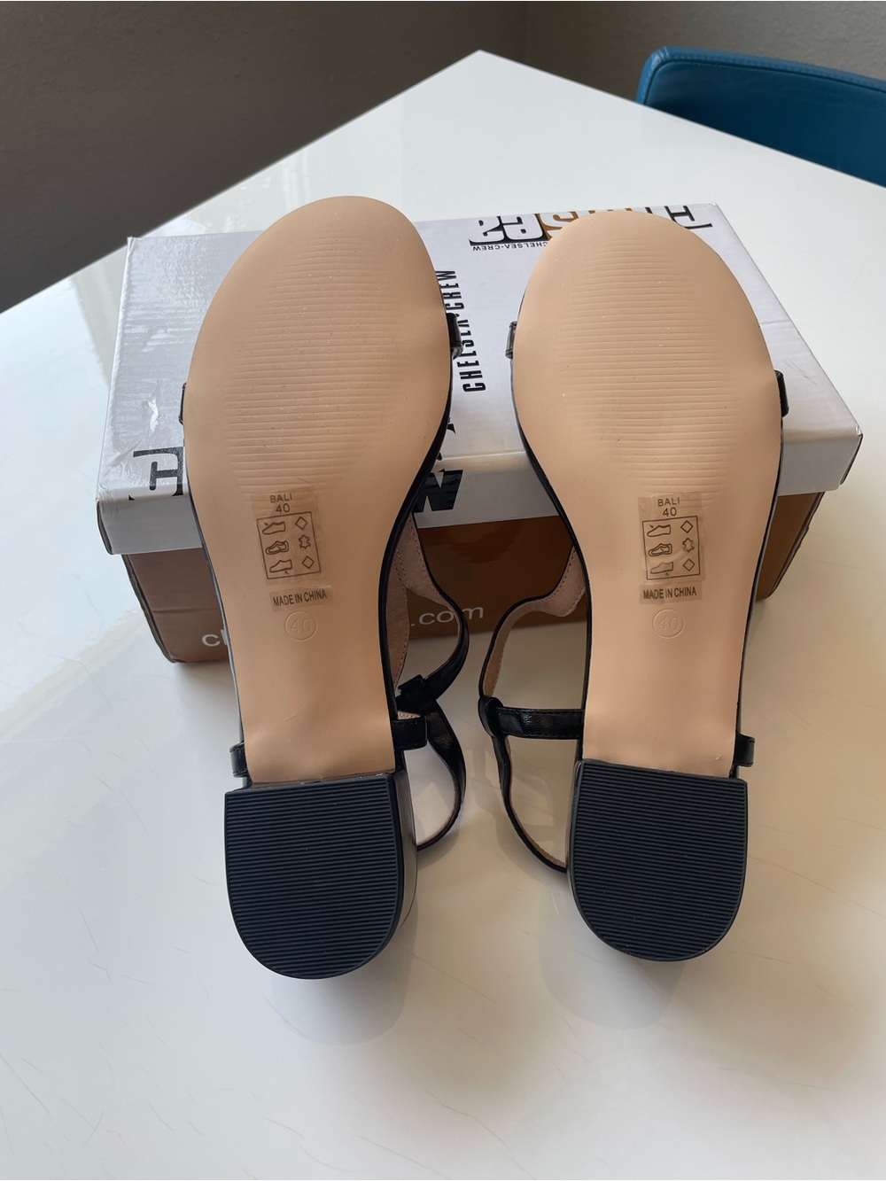 Chelsea Crew Bali T-Strap Block Heel Sandals Black Size 9 NWT - Picture 7 of 8